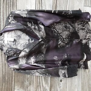 Oscar de la Renta pink label ladies purple & black pajama top size Med